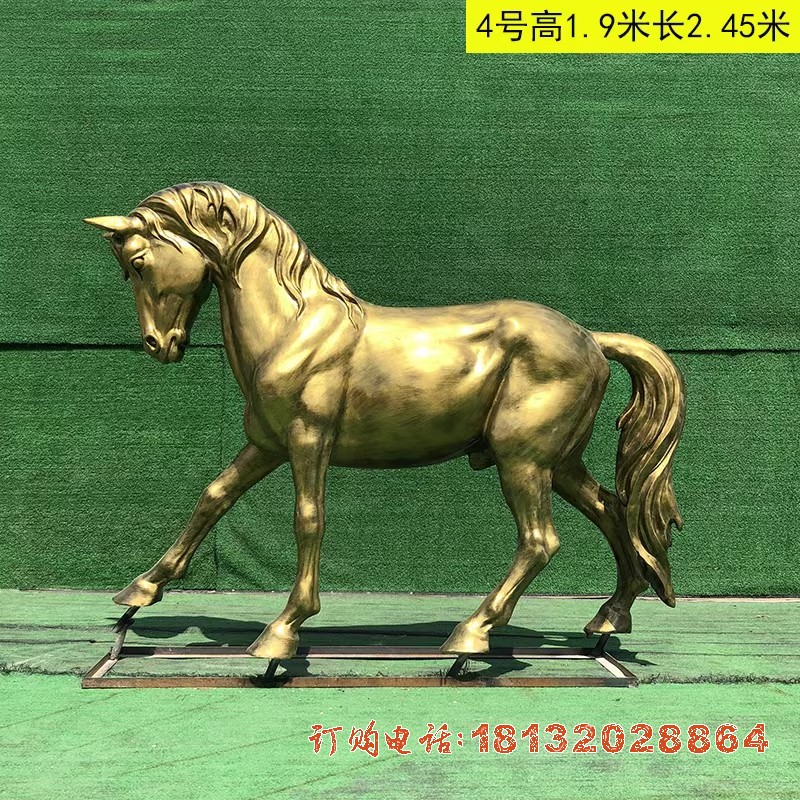 铸铜马铜雕 公园动物雕塑