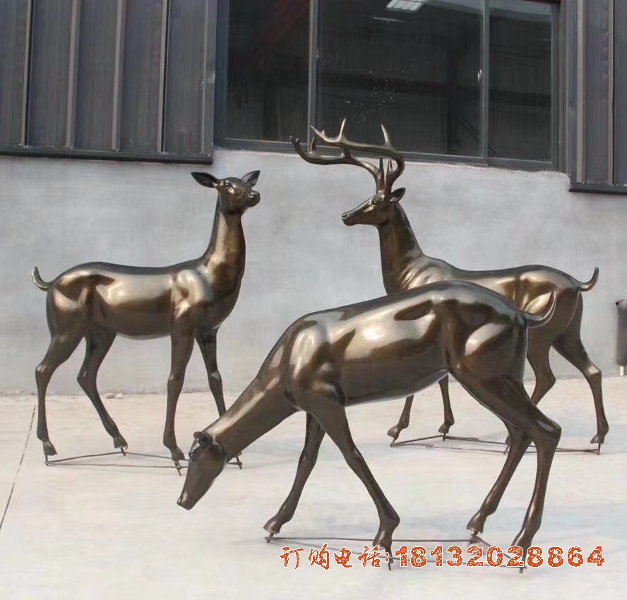 铜雕鹿雕塑 公园动物雕塑