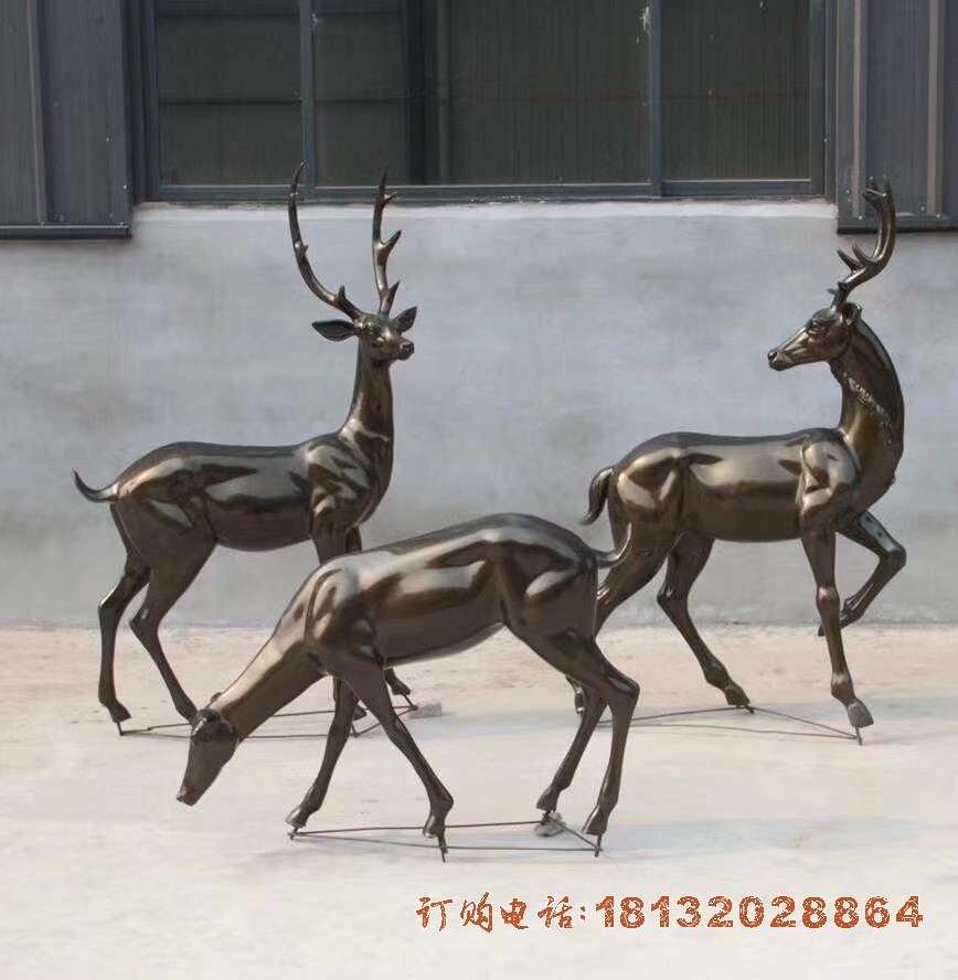 铜雕鹿动物雕塑