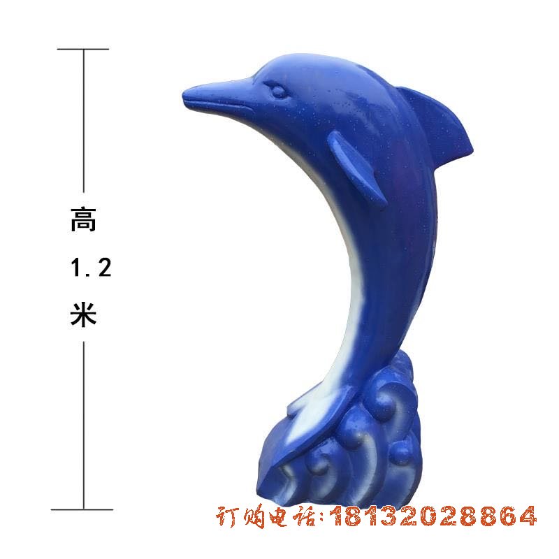 玻璃钢跳跃海豚雕塑