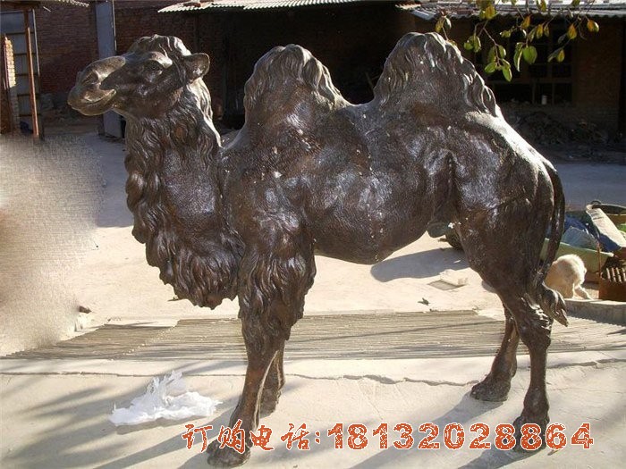 公园双峰骆驼铜雕 动物雕塑
