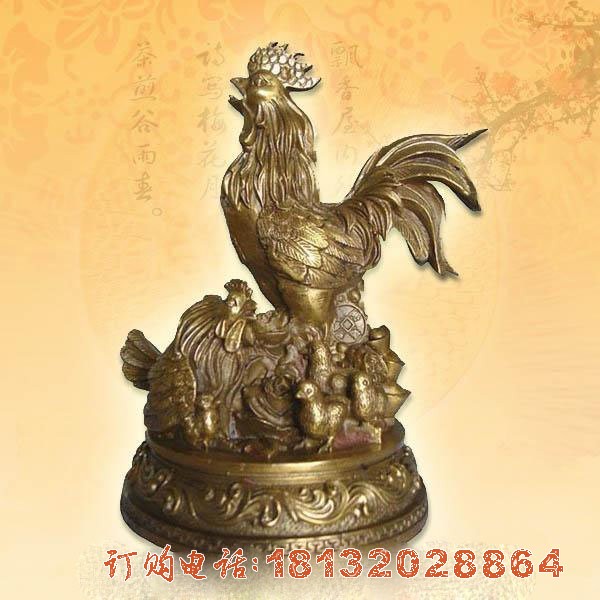 公鸡打鸣铜雕 铜雕动物