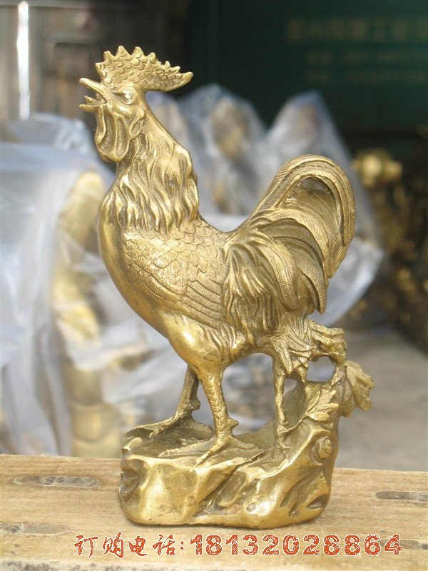 公鸡打鸣铜雕 铸铜动物雕塑