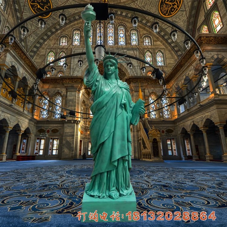 广场自由女神像雕塑玻璃钢仿青铜名人雕像