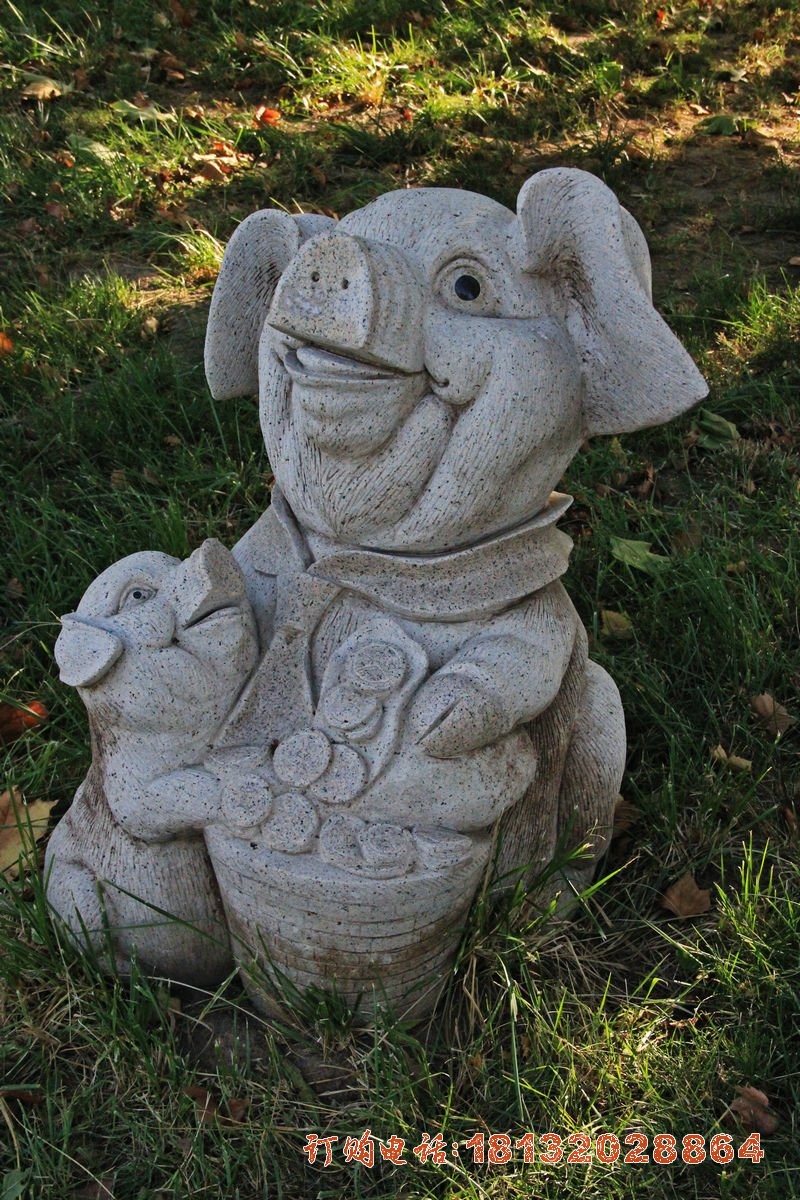 大理石猪雕塑