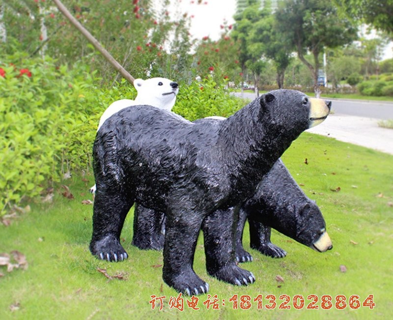 玻璃钢仿真熊 公园动物雕塑