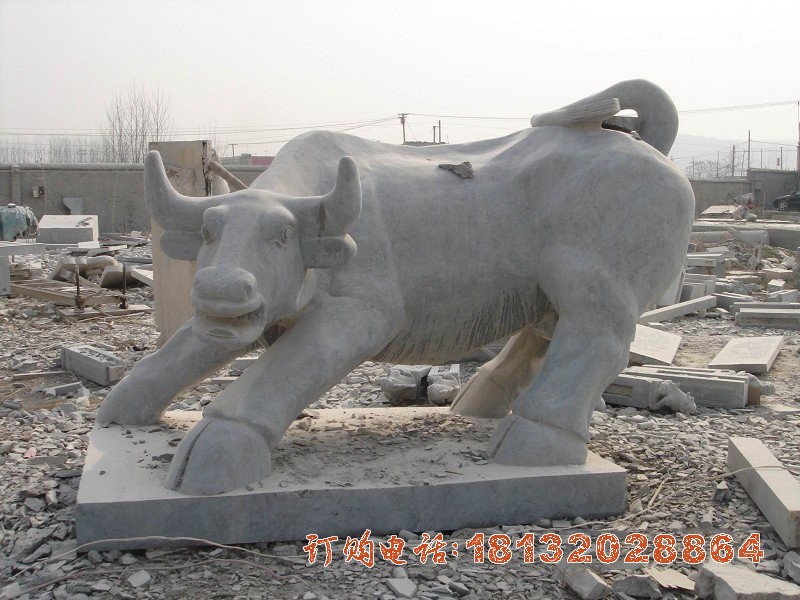 公园石雕牛动物雕塑