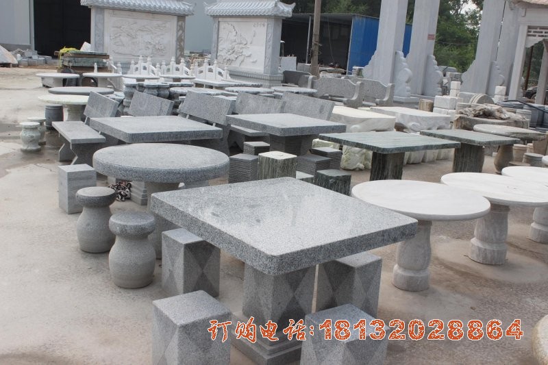 大理石方形桌凳