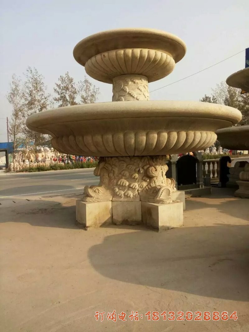 欧式双层喷泉石雕