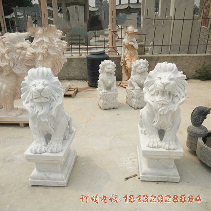 汉白玉欧式狮子雕塑
