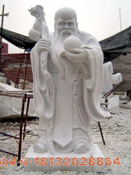 大理石老寿星神像雕塑