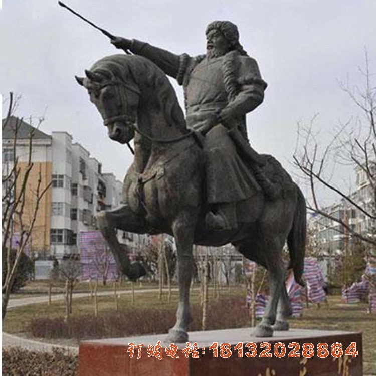 青铜骑马成吉思汗