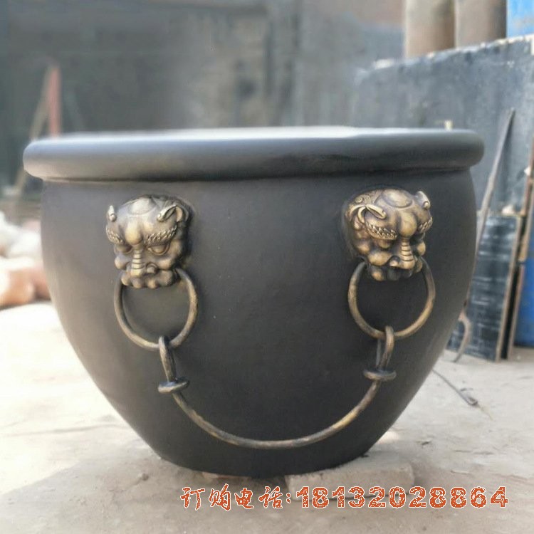 铜雕故宫水缸