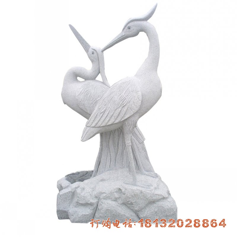 大理石公园丹顶鹤雕塑