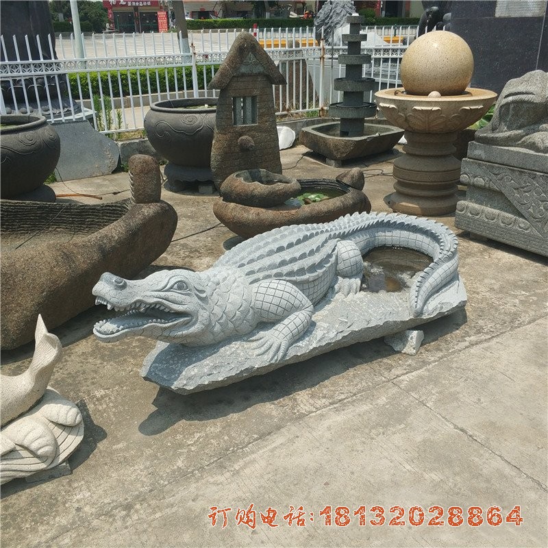大理石公园鳄鱼雕塑