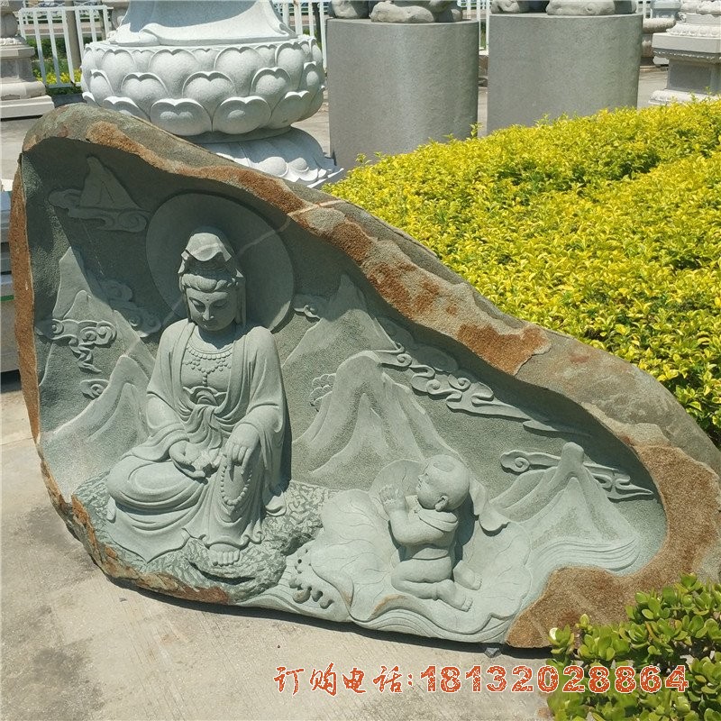 石雕三十三观音雕像