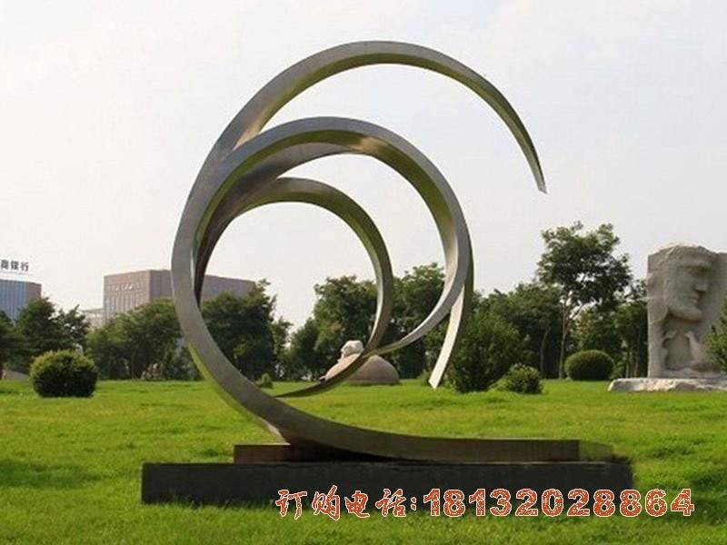 不锈钢公园抽象漩涡雕塑