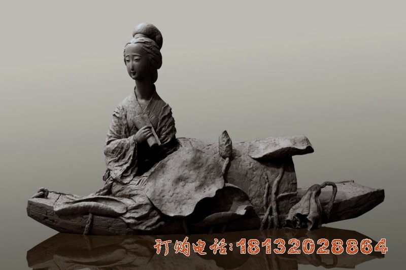 古代名人李清照铜雕