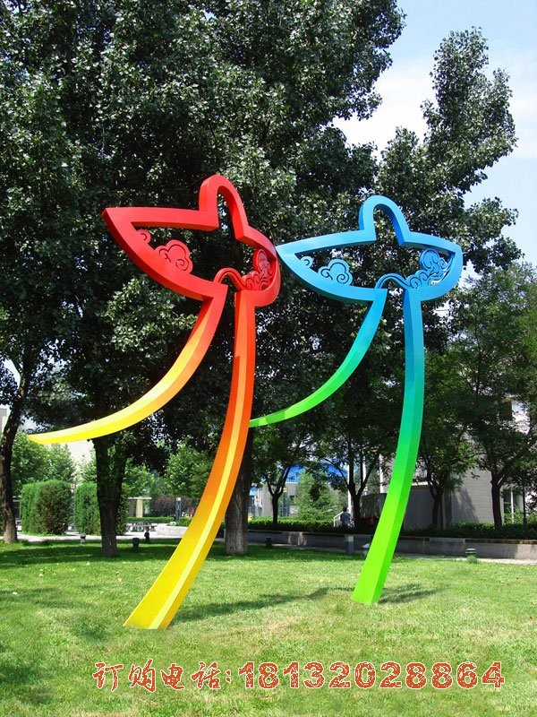 公园不锈钢抽象风筝雕塑