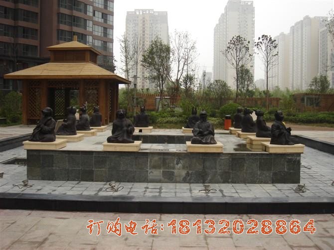 十二生肖喷泉铜雕