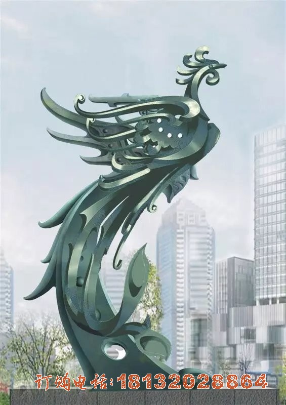 不锈钢大型凤凰雕塑