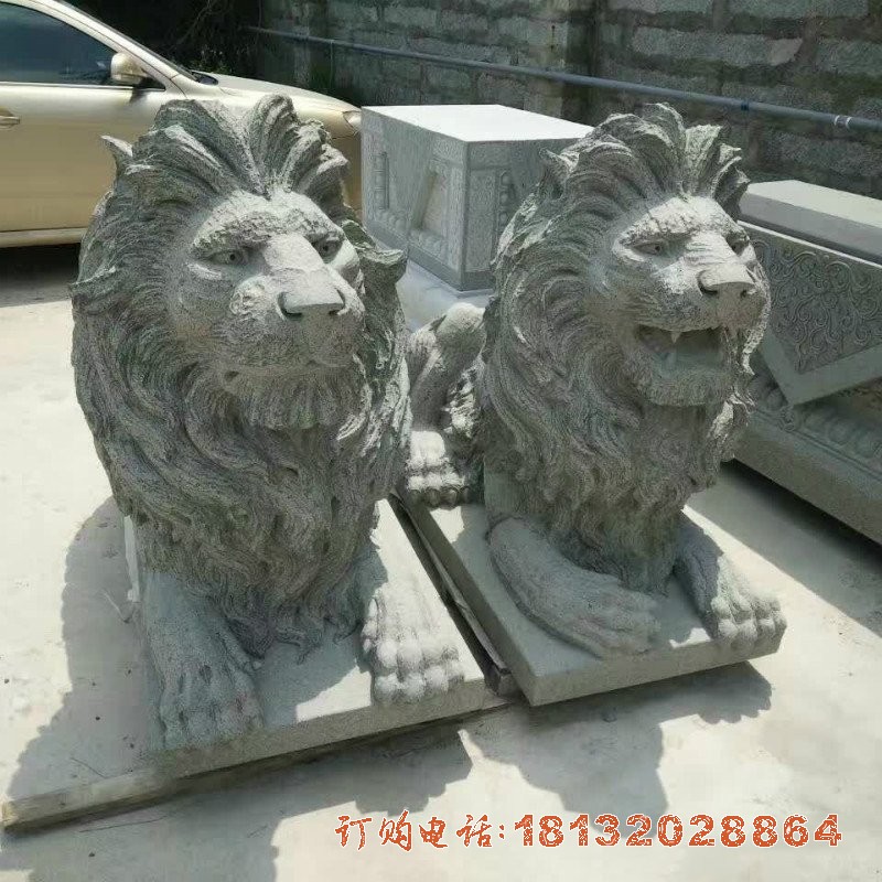大理石卧式欧式狮子雕塑