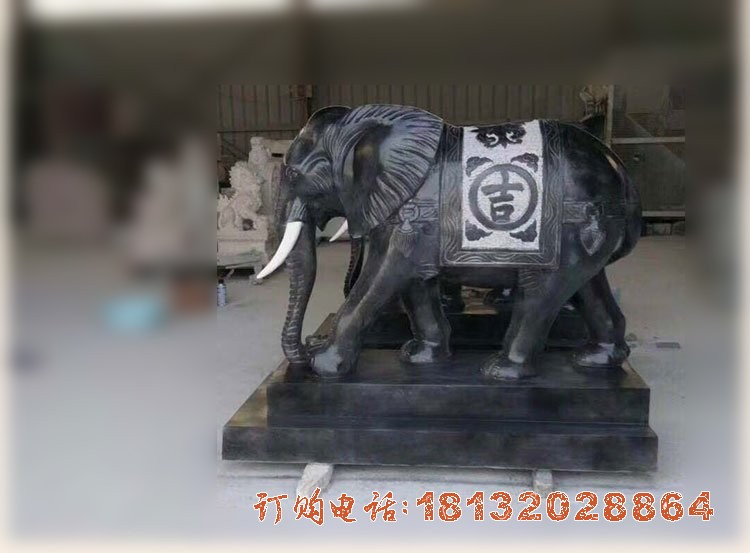 中国黑大象石雕