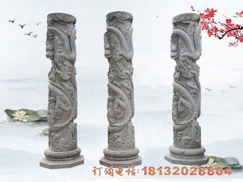 大理石龙柱雕塑