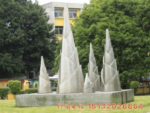 公园不锈钢竹笋雕塑
