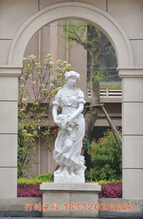汉白玉西方美女雕塑