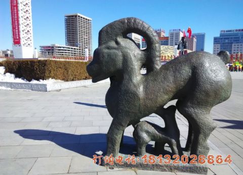 铜雕抽象羊