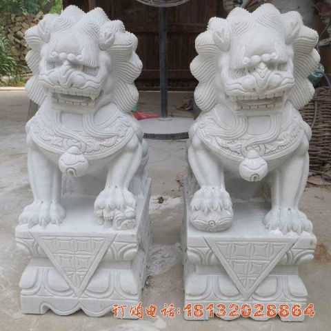 汉白玉古代狮子雕塑