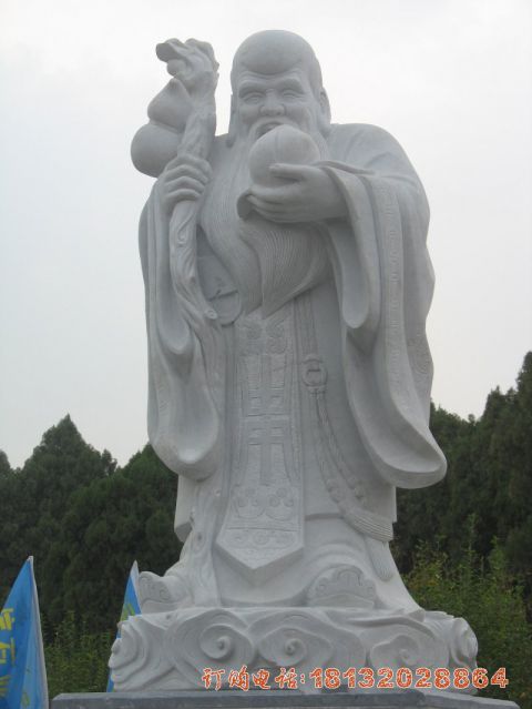 景区大理石老寿星雕塑