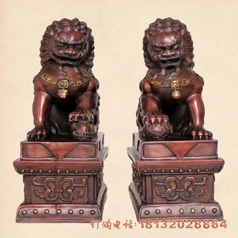 门口镇宅北京狮铜雕