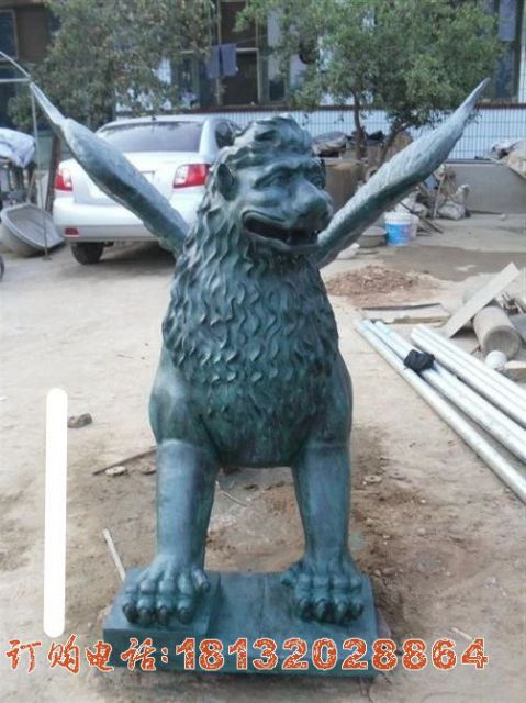 青铜西洋飞狮雕塑