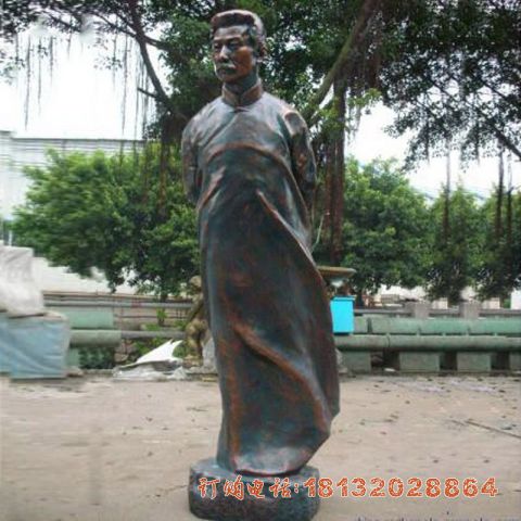 青铜校园名人鲁迅雕像