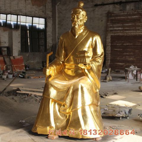 铜雕木匠祖师鲁班雕像