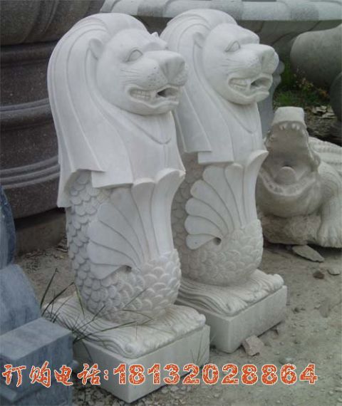 汉白玉公园鱼尾狮雕塑