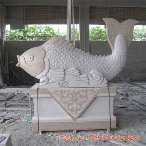 大理石鲤鱼雕塑