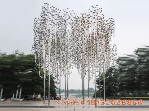 不锈钢抽象大树雕塑