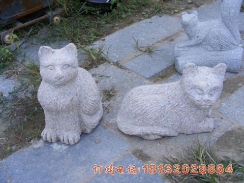 公园小猫石雕