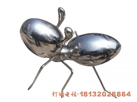 不锈钢抽象镜面蚂蚁雕塑