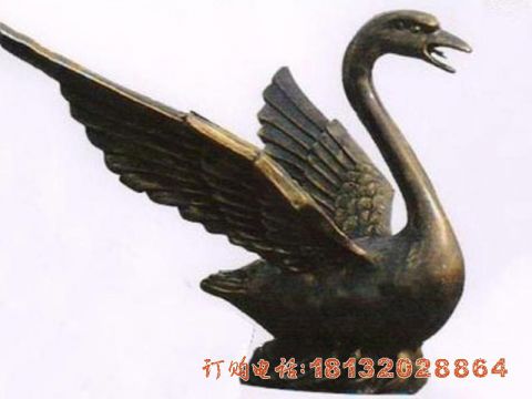 铜雕喷水天鹅公园动物雕塑