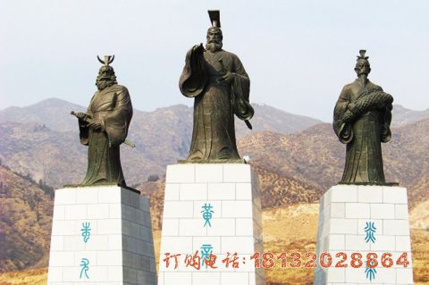 城市景区中华三祖铜雕