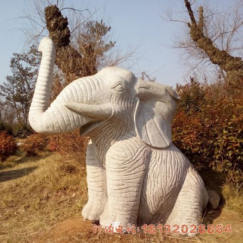 公园动物大象石雕