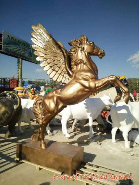 公园动物铜雕飞马