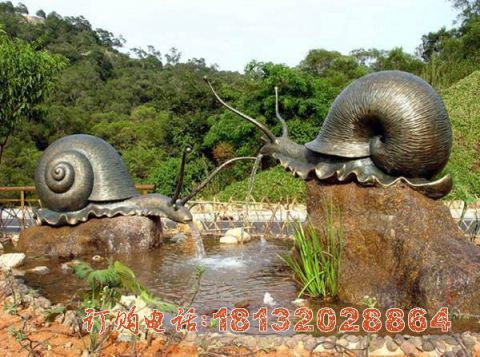 铜雕喷水蜗牛
