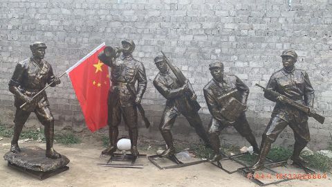 解放军人物铜雕