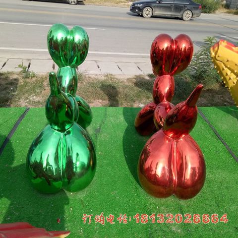 不锈钢气球狗雕塑