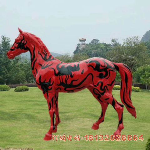 玻璃钢彩绘马雕塑
